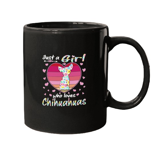 Chihuahua Pet Just A Girl Who Loves Chihuahuas Flower Chihuahua Dog Lover 284 paw Mugs