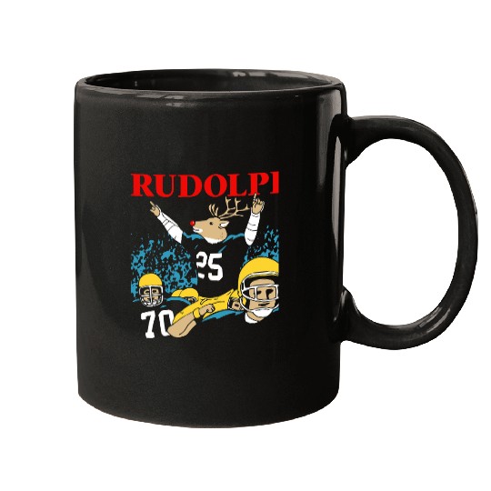 Sport Rugby Rudolph mosts Valuable Reindeer bests Playing Rugby Player Mugs
