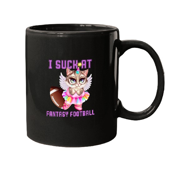 Sport American Football Rainbow Unicorns Unicat I Suck at Fantasy Football Loser Mugs