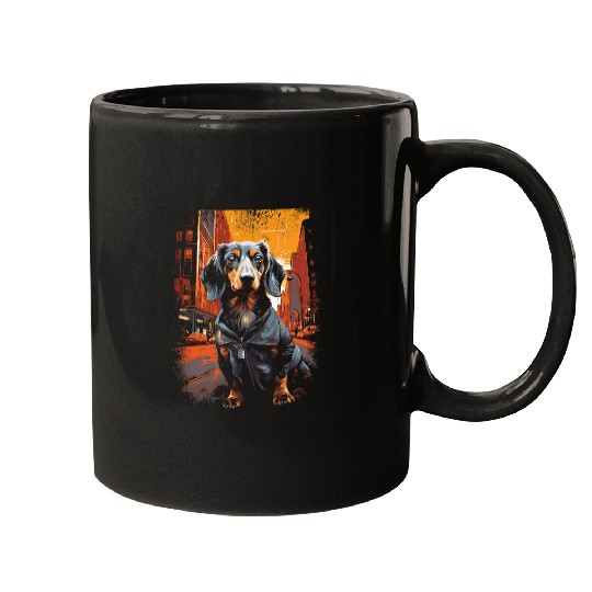 Dachshund Pet in Manhattan Mugs