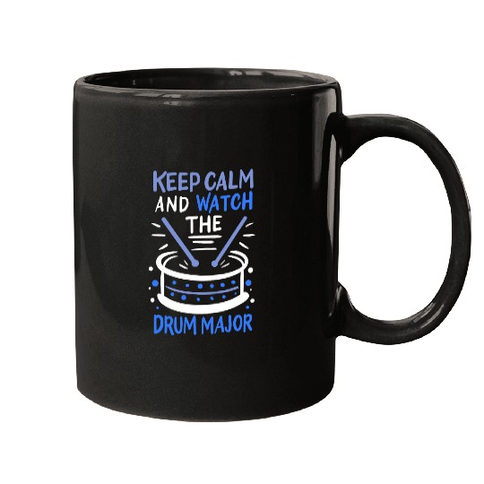 Funny Drummer funny marching band drum major drummer orchestra 2 Mugs