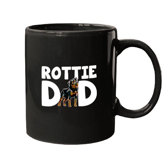 Rottweiler Pet Mens Colorful Rottie Lover I Love My Rottweiler Dad Puppy Owner Mugs