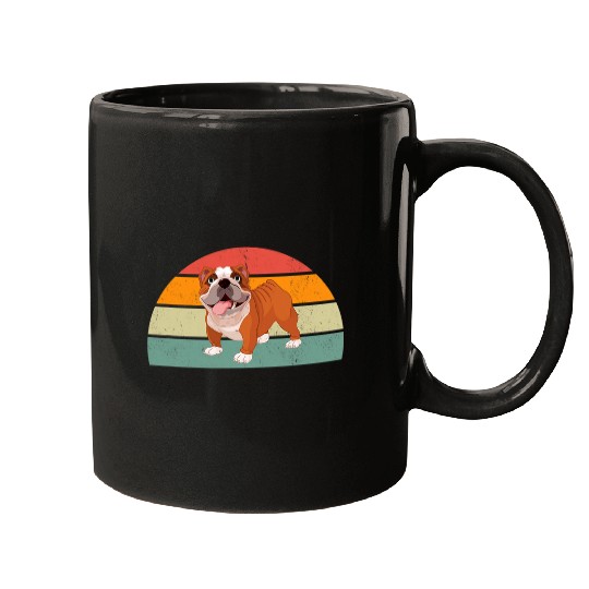English Bulldog Pet Vintage English Bulldog Dog Man Mugs