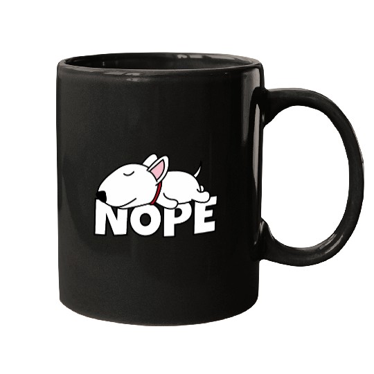 Bull Terrier Pet Lazy Bull Terrier Cute Dog Nope Mugs