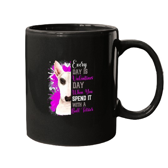 Bull Terrier Pet Funny Valentines Day Bull Terrier Mom Mother Cute Pink Bully Mugs