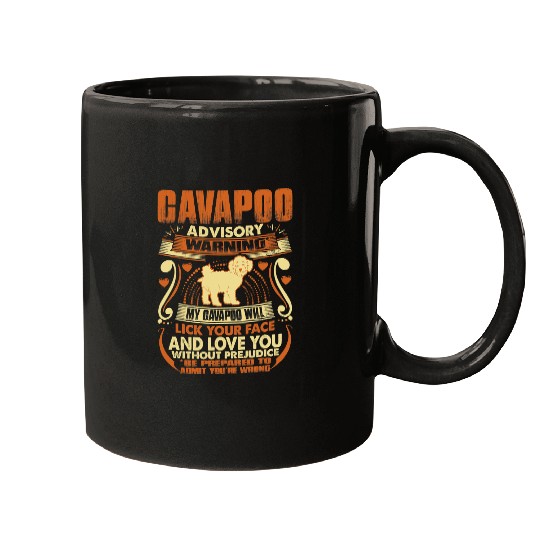 Cavapoo Pet Advisory Warning Dog Pets Lovers Mugs