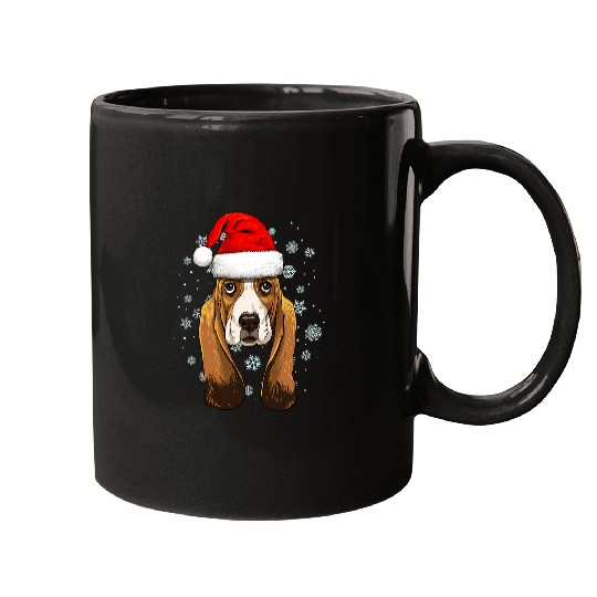 Basset Hound Pet Christmas Santa Clause Navidad xmass Pet359 Mugs