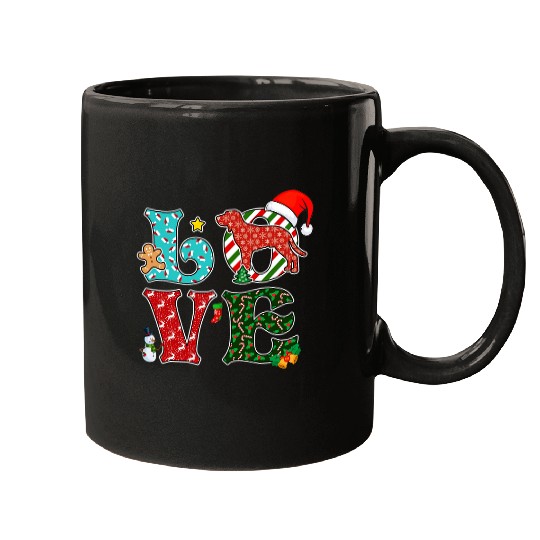 Coonhound Pet I Love Dog Redbone Coonhound Christmas Mugs
