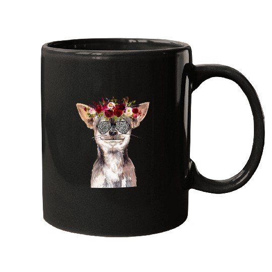 Chihuahua Pet Japanese Cherry Cute Blossom Sakura Flower Mugs