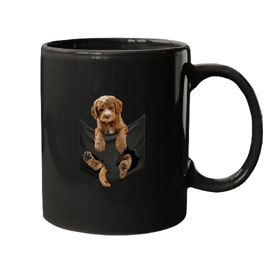 Labradoodle Pet Dog In Pocket Mugs