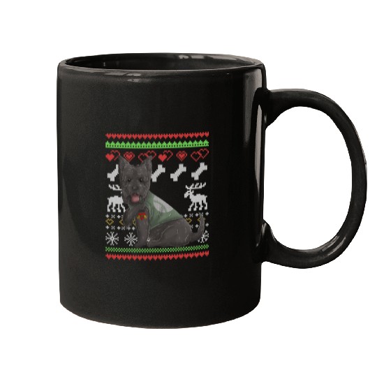 Scottish Terrier Pet Santa Claus Ugly Christmas Pattern 23 Mugs