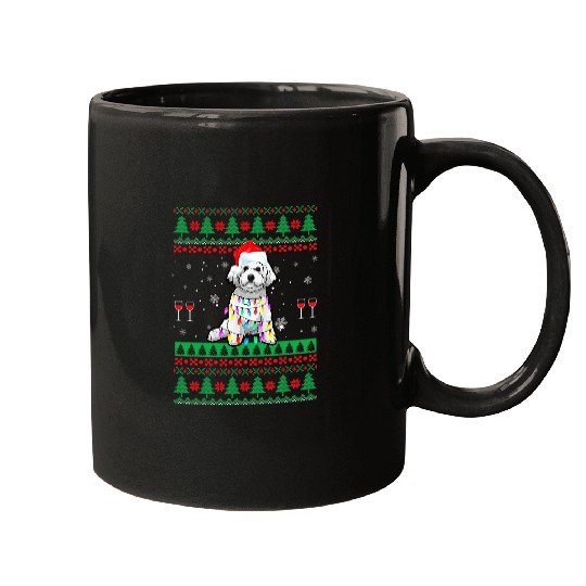 Bichon Pet Frise Funny Bichon Frise With Christmas Lights Animals Pet Mugs