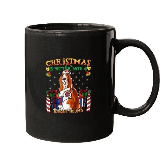 Basset Hound Pet Christmas Is Better With A Basset Hound Santa Claus Mugs