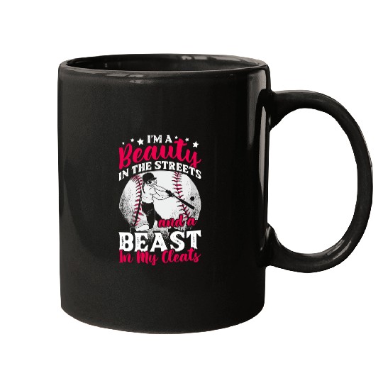 Sport Softball Beauty Beast in My Cleats Softball Player 2 Mugs
