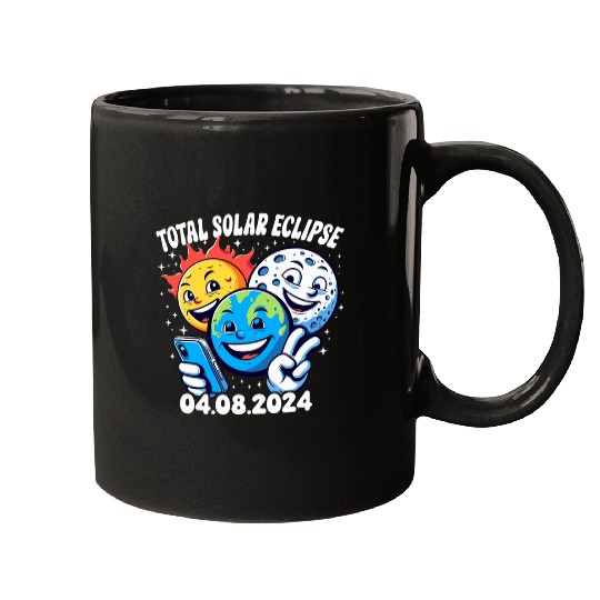 Funny Earth Moon Sun Total Solar Eclipse April 8 2024 Mugs