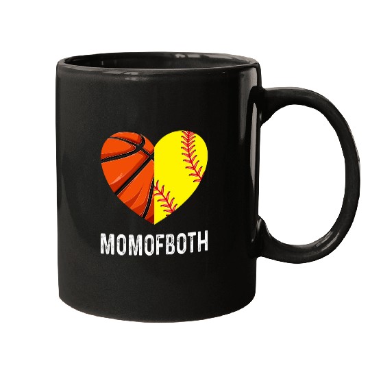 Sport Basketball Softball Mom of Both Mugs