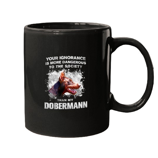 Doberman Pet PinscherDobermann puppy animal funny Mugs
