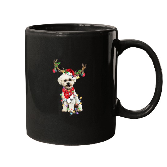 Bichon Pet Frise Funny Bichon Frise Reindeer Christmas Dogs Christmas Light Mugs