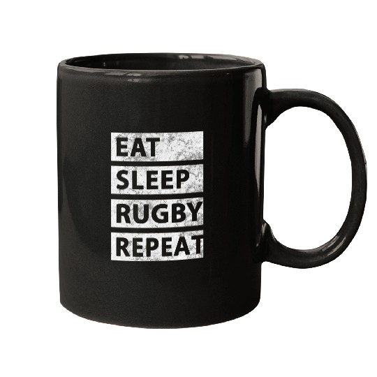 Sport Rugby Eat Sleep Rugby Repeat Funny Rugby Mugs