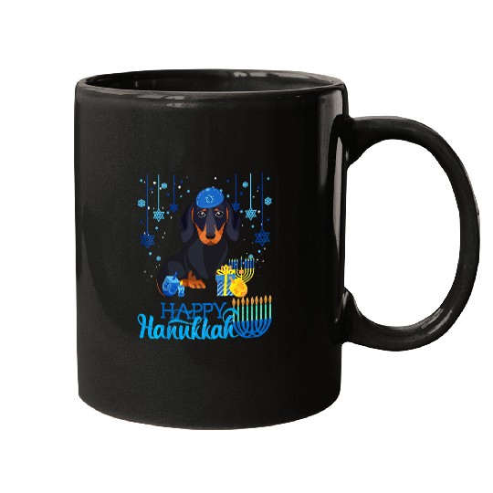 Dachshund Pet Hanukkah Chanukah Menorah Christmas 350 Mugs