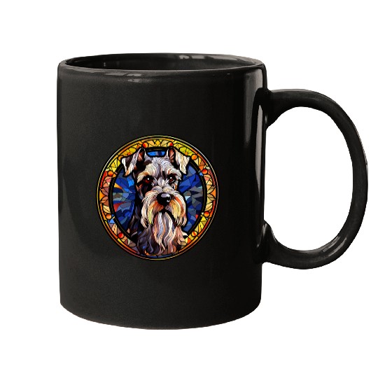 Schnauzer Pet Stained Glass Leadlight Artistic Mugs