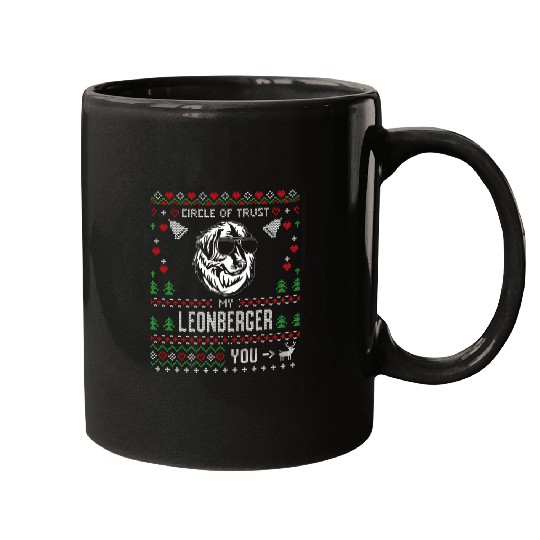 Leonberger Pet Circle Of Trust My Leonberger Funny Ugly Christmas Mugs