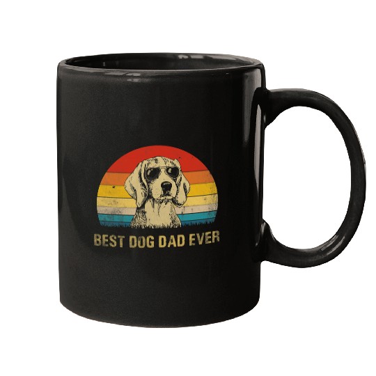 Beagle Pet Mens Vintage bests Beagle Dog Dad Ever Funny Beagle Fathers Day Mugs