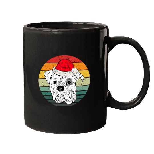 American Bulldog Pet Vintage American Bulldog Christmas Funny Birthday Mugs