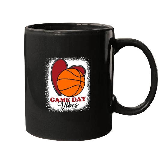 Funny Basketball Coachs Bleached basketball Game Day Vibes basketball Mom Game Day 73 Mugs