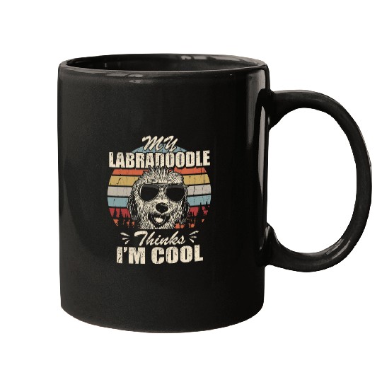 Labradoodle Pet My Labradoodle thinks Im Cool vintages Retro funny Mugs