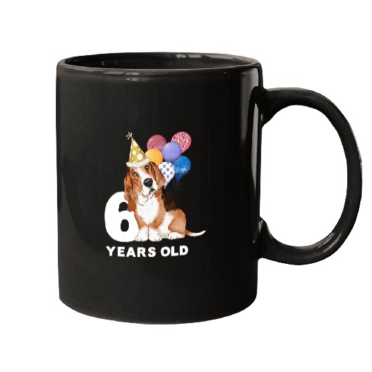 Basset Hound Pet 6 years old boy girl love dog pet Basset Hound birthday Mugs
