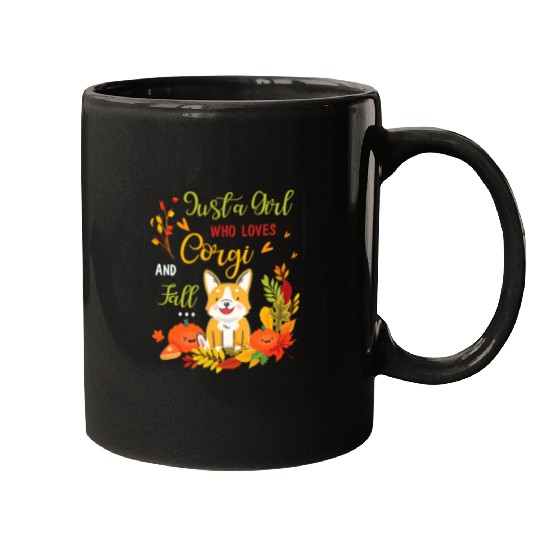 Corgi Pet Dog Just A Girl Who Loves Corgi And Fall Happy Thanksgiving 556 Mugs