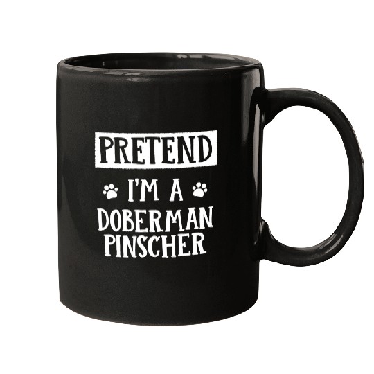 Doberman Pet Pretend Im a Doberman Pinscher Halloween Outfit Scary Mugs