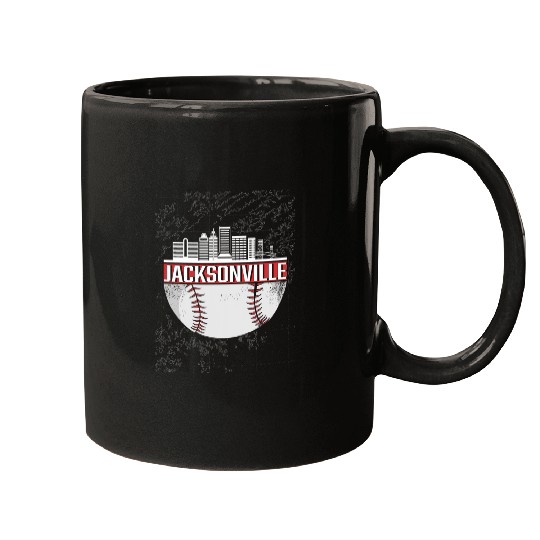 Sport Baseball jacksonville Mens City Classic Baseball Cityscape Skyline Mugs