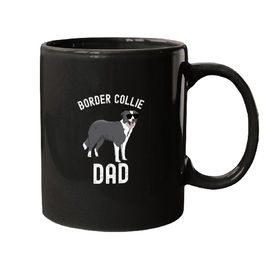 Border Collie Pet Mens Border Collie Dad Fathers Day Men Dog Dad Border Collie Cute Mugs