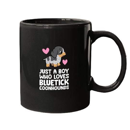 Coonhound Pet Just A Boy Who Loves Bluetick Mugs