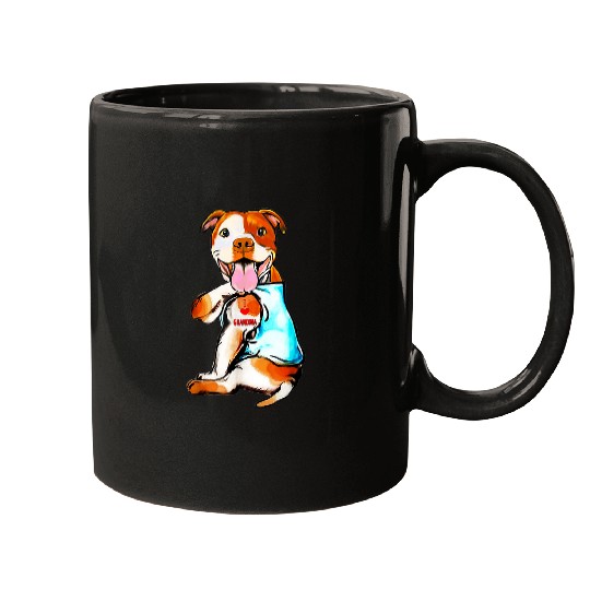 Pitbull Pet Tattoo Love Grandma Mugs