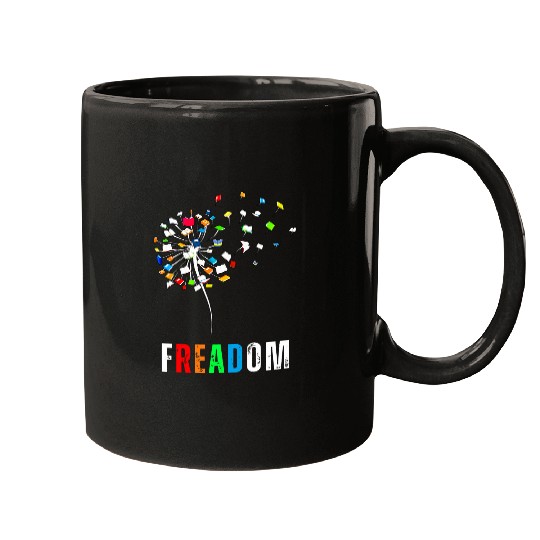 Dandelion freesdom Reading Teacher Reading Lover Women Girls Mugs