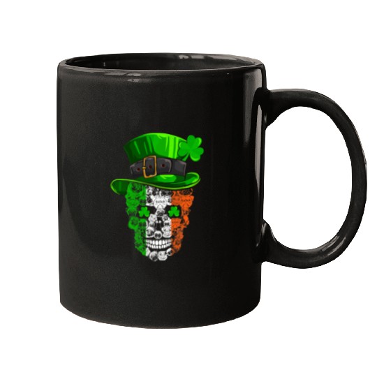 Pug Pet Cool St Patricks Day Skull Shamrock 295 Mugs