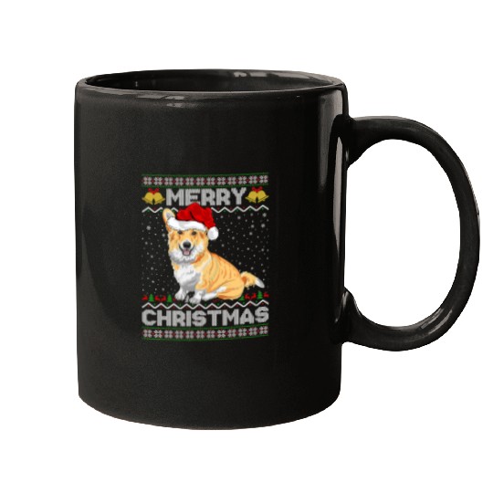Corgi Pet Dog Merry Christmas Santa Hat Matching Ugly Corgi Christmas 58 Mugs