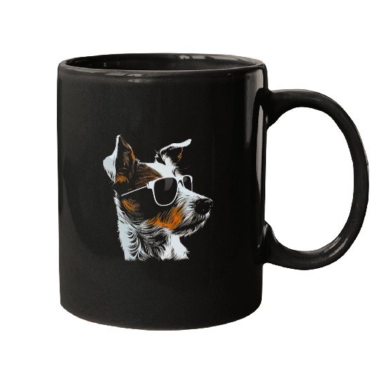 Jack Russell Pet Sunglasses Walking Pet Fan 3 Mugs