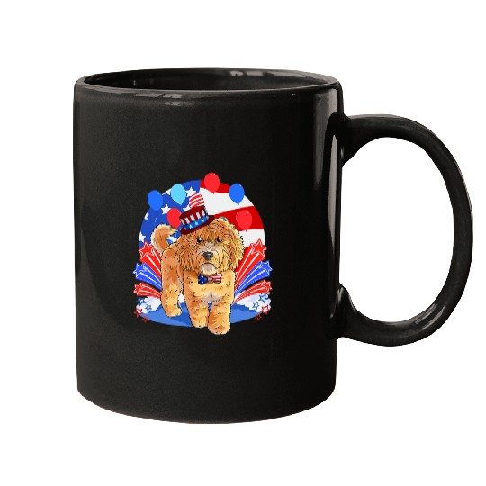 Labradoodle Pet Merica 4th of July Patriotic Mugs