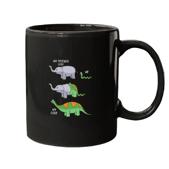 My Friends Code Me My Code Snake And Elephant Mugs