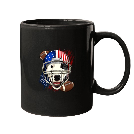 Sport American Football Bull Terrier American Football Dog Lovers USA Flag 136 Mugs