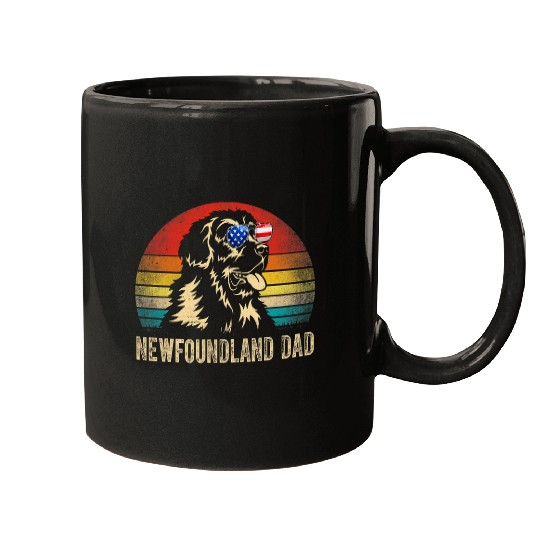 Newfoundland Pet Retro vintages Newfoundland Dad Dog Lover Fathers Day Mugs