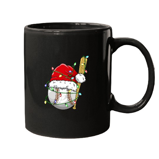 Sport Baseball Christmas Baseball Team Santa Sports xmass For Boys Kids Men Mugs
