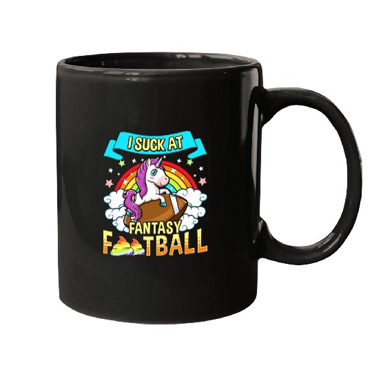 Sport American Football I Suck At Fantasy Football Loser Funny Draft Party Unicorn Mugs