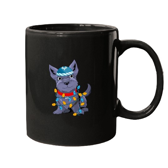 Scottish Terrier Pet Pet Light Hanukkah Dreidel Happy Chanukkah Mugs