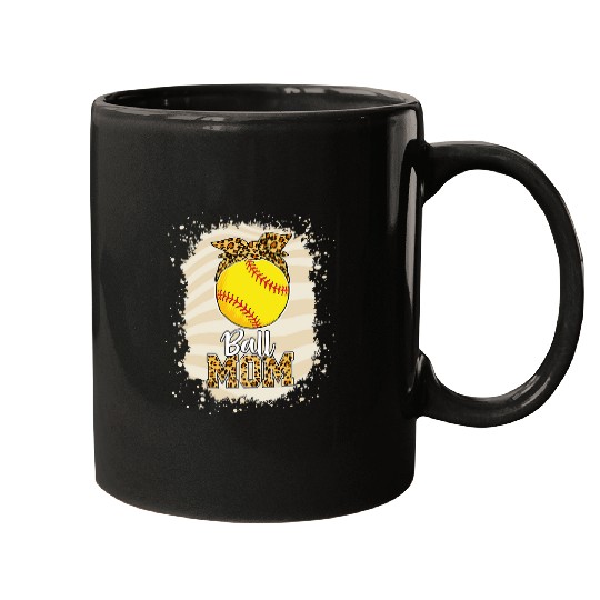 Sport Softball Mom Softball Leopard Softball Leopard Son Mothers Day 4 Mugs