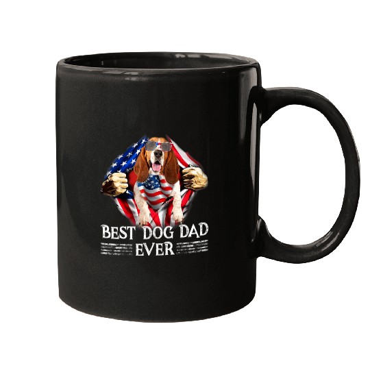 Basset Hound Pet bests Dog Dad Ever Basset Hound American Flag Gifts For Men Mugs